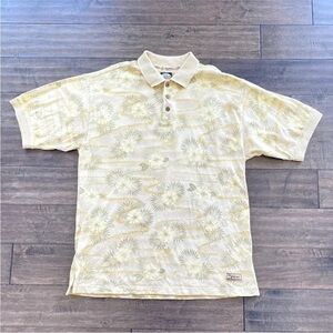 Tommy Bahama Mens M Hawaiian Floral Print Polo Shirt 100% Cotton